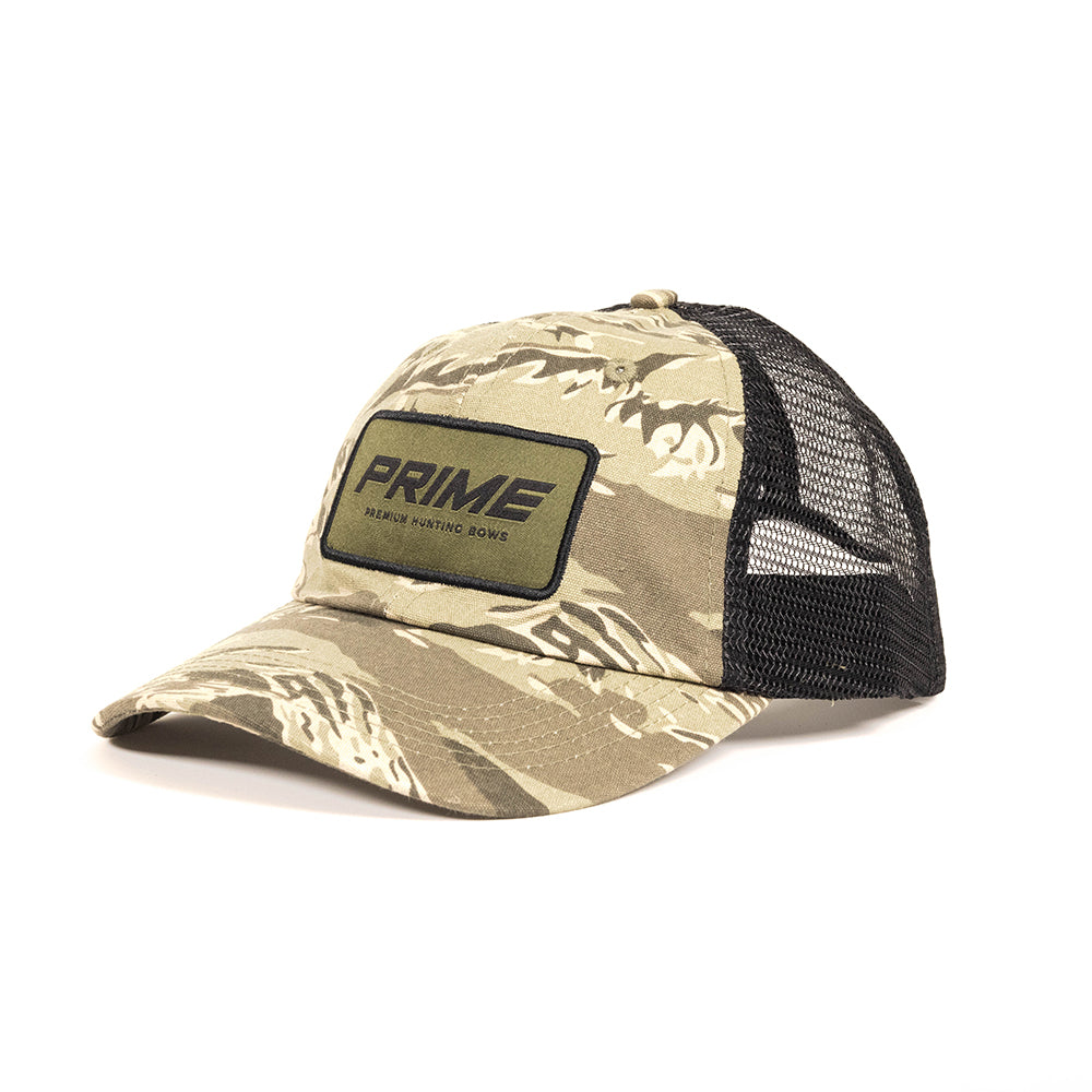 Prime Curved Brim Trucker Hat Camo